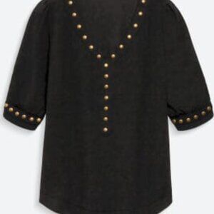 Lisbon Stud Detail Blouse Black L